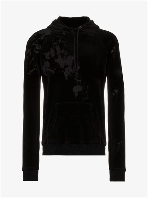 yves saint laurent destroyed velvet hoodie|Saint Laurent Destroyed Velvet Hoodie .